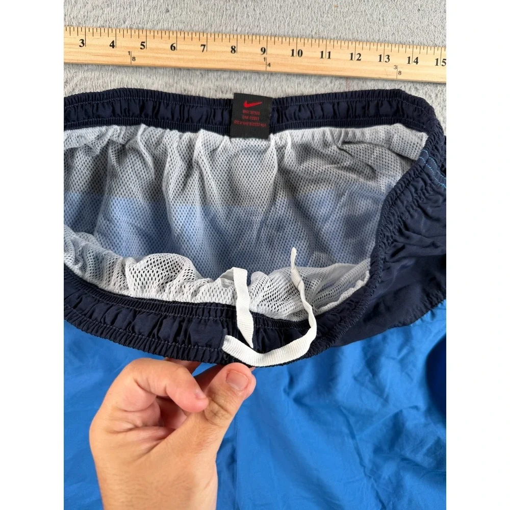 Vintage Nike Swim Trunks Mens 2XL Blue Nylon Lined Y2K 90s Board Shorts